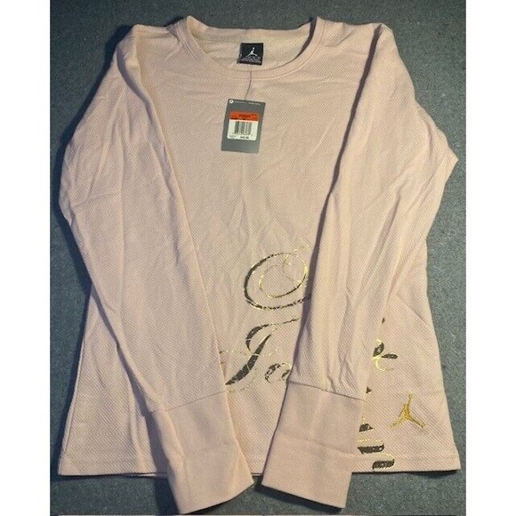 Tops - MICHAEL JORDAN jump man WOMEN L (12-14) LONG SLEEVE PINK pullover